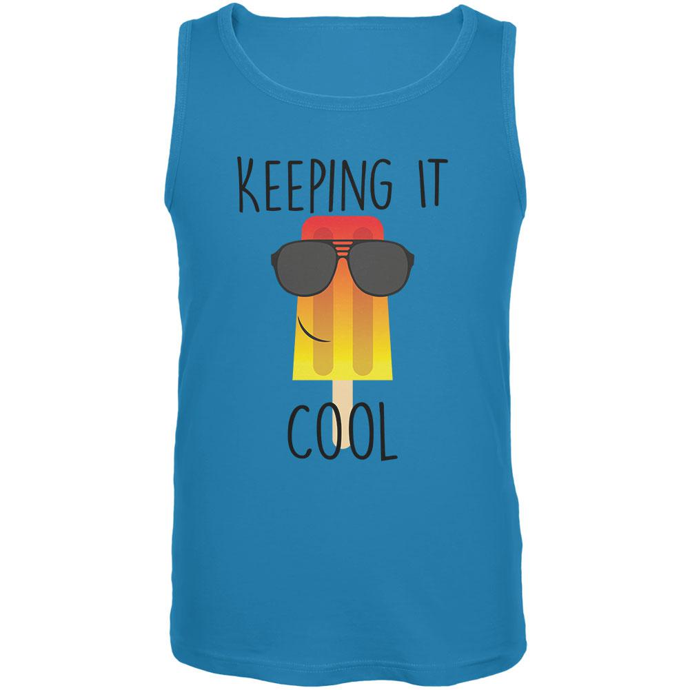 Summer Sun Ice Pop Keeping it Cool Mens Tank Top Men's Tank Tops Old Glory LG Blue