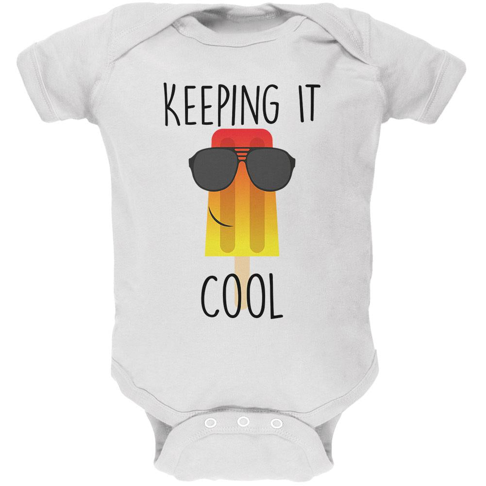 Summer Sun Ice Pop Keeping it Cool Soft Baby One Piece Baby One Piece Old Glory 12MO White