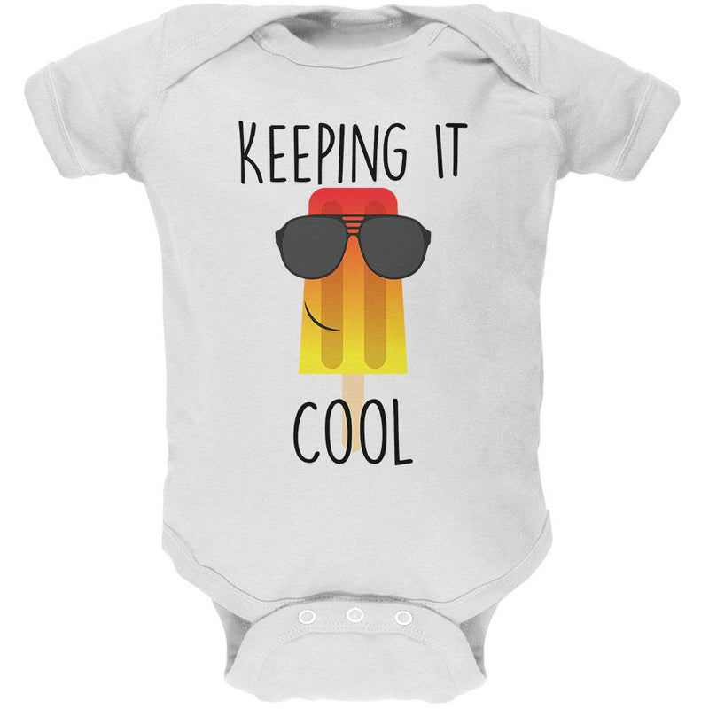 Summer Sun Ice Pop Keeping it Cool Soft Baby One Piece Baby One Piece Old Glory 12MO White