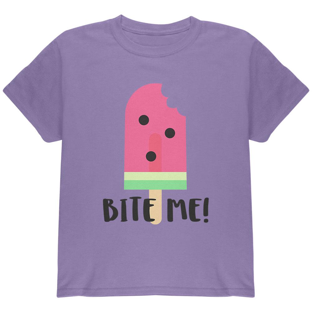 Summer Sun Ice Pop Watermelon Bite Me Youth T Shirt Youth T-Shirts Old Glory LG Purple