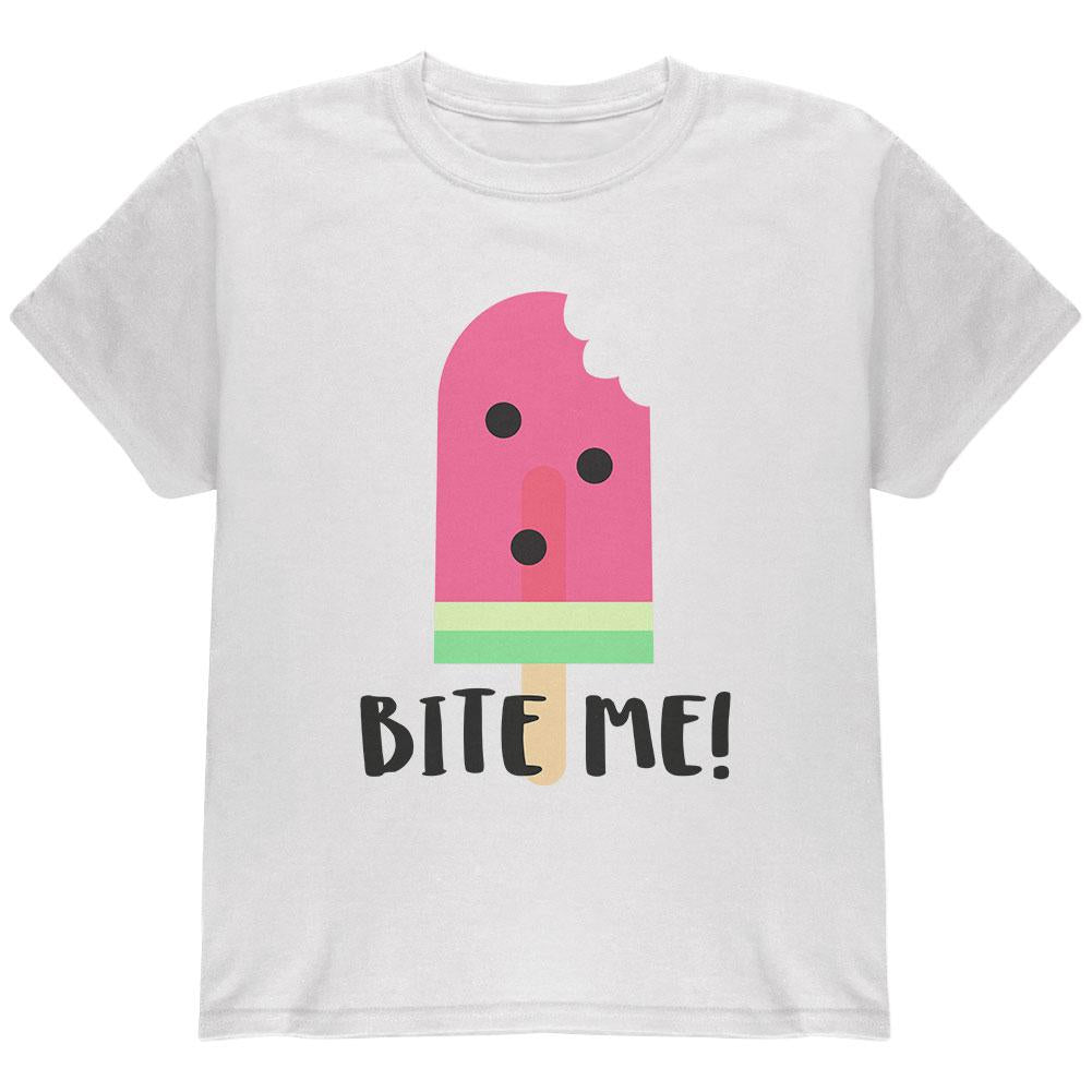Summer Sun Ice Pop Watermelon Bite Me Youth T Shirt Youth T-Shirts Old Glory LG White