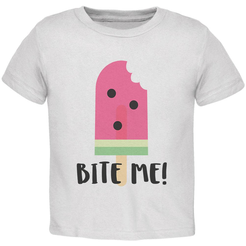 Summer Sun Ice Pop Watermelon Bite Me Toddler T Shirt Toddler T-Shirts Old Glory 2T White