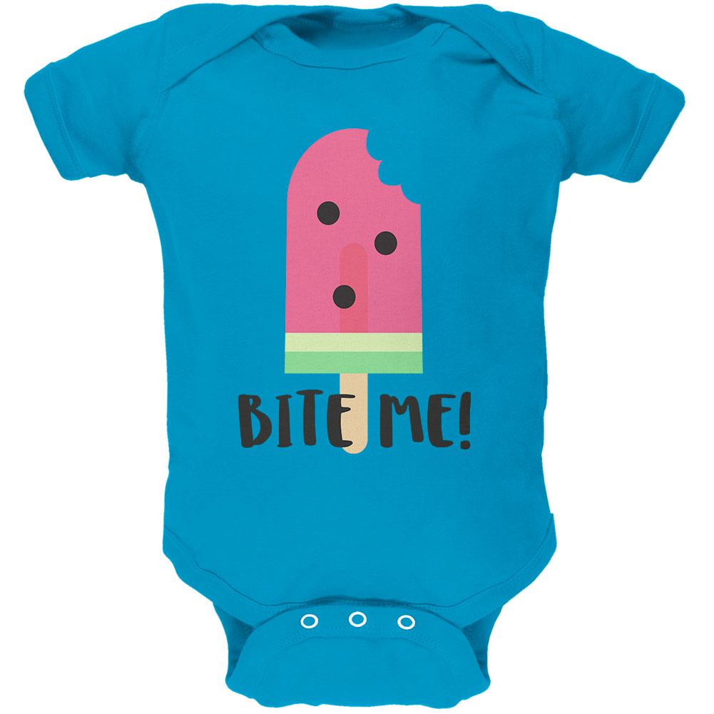 Summer Sun Ice Pop Watermelon Bite Me Soft Baby One Piece Baby One Piece Old Glory 12MO Turquoise