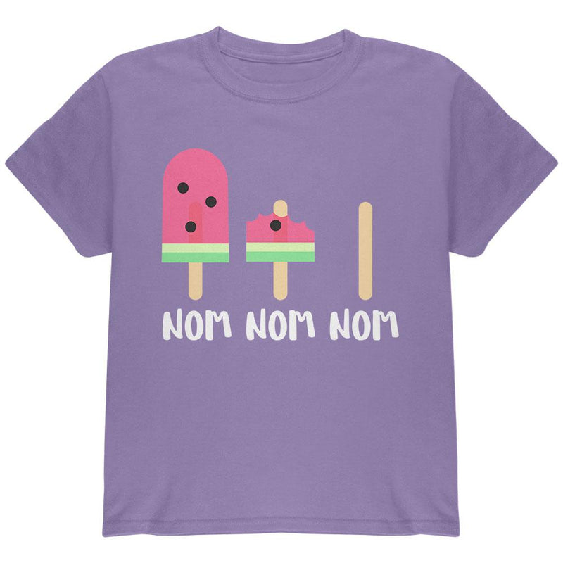 Summer Sun Ice Pop Watermelon Nom Nom Nom Youth T Shirt Youth T-Shirts Old Glory LG Purple