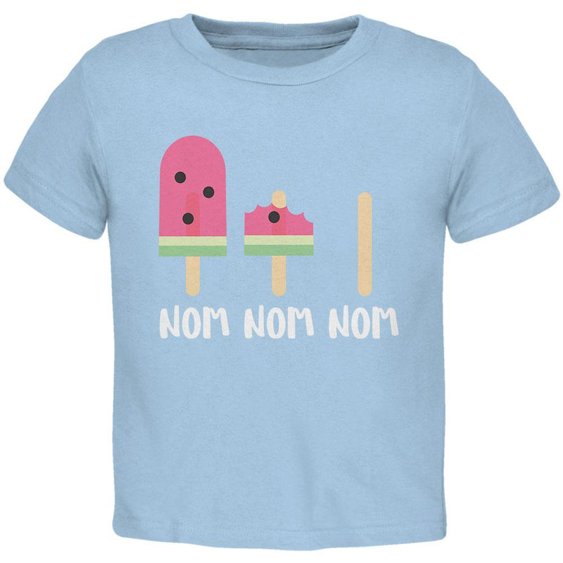 Summer Sun Ice Pop Watermelon Nom Nom Nom Toddler T Shirt Toddler T-Shirts Old Glory 2T Blue
