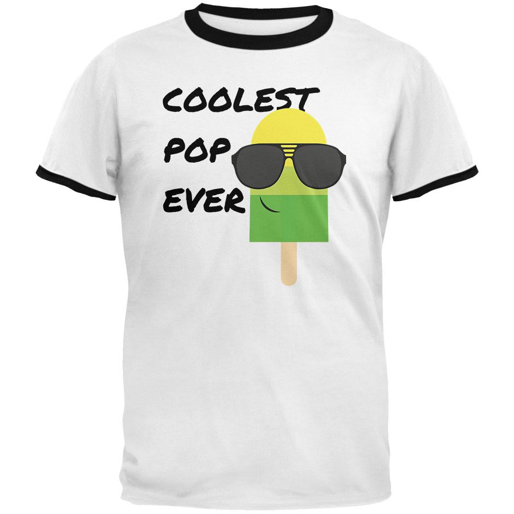 Father's Day Summer Sun Ice Pop Coolest Pop Ever Mens Ringer T Shirt Men's T-Shirts Old Glory 2XL White-Black