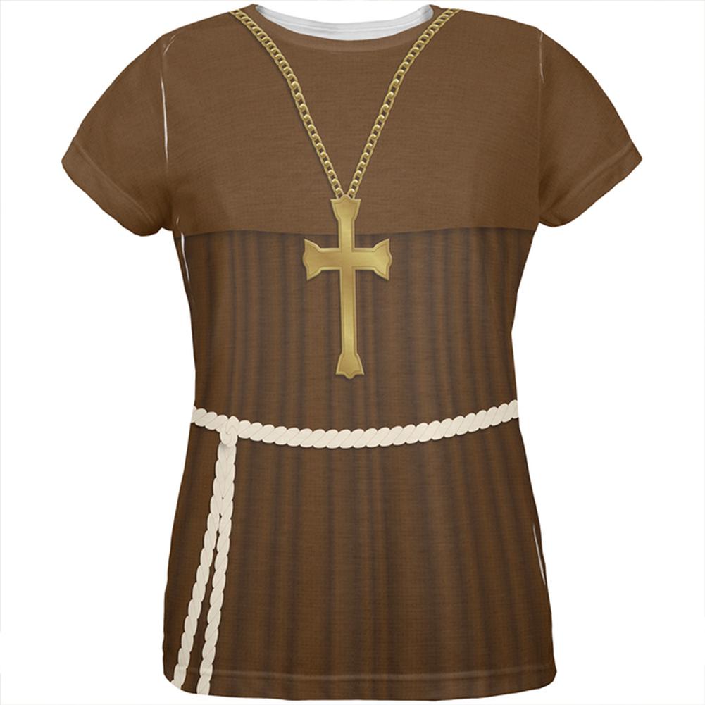 Halloween Costume Edwardian Monk Costume All Over Womens T Shirt Women's T-Shirts Old Glory LG Multi