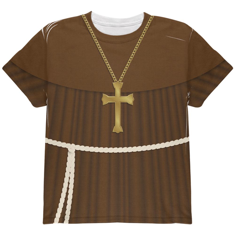 Halloween Edwardian Monk Costume All Over Youth T Shirt Youth T-Shirts Old Glory LG Multi