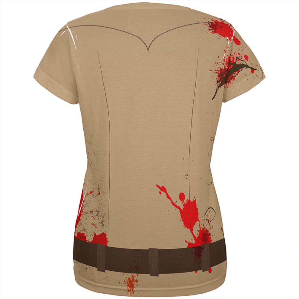 Halloween Costume Zombie Grime Sheriff Walker All Over Womens T Shirt Women's T-Shirts Old Glory