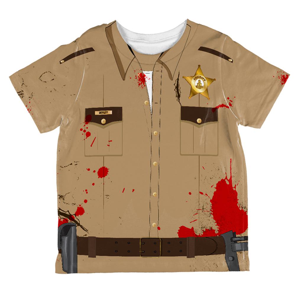 Halloween Costume Zombie Grime Sheriff Walker All Over Toddler T Shirt Toddler T-Shirts Old Glory 2T Multi