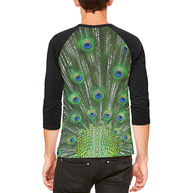 Halloween Costume Peacock Feathers Costume Mens Raglan T Shirt Men's T-Shirts Old Glory