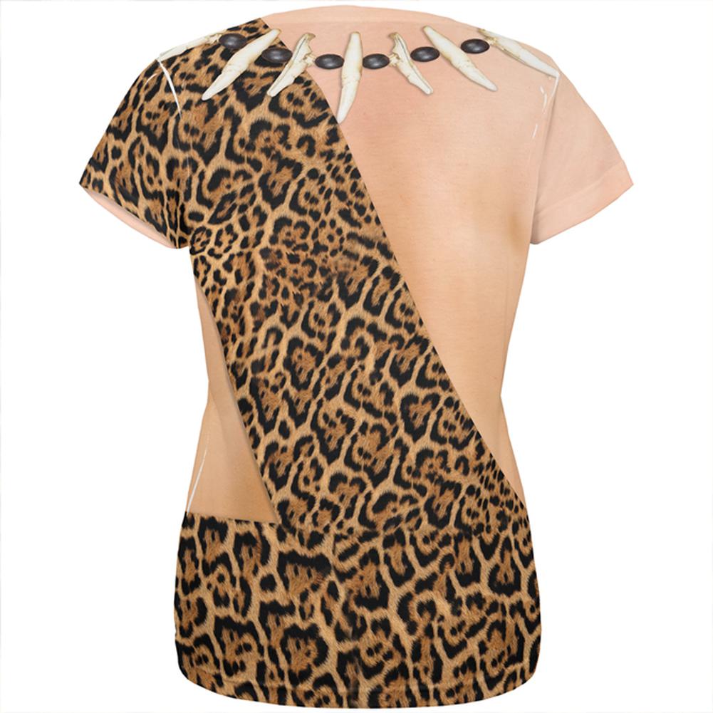 Halloween Caveman Costume FB All Over Womens T Shirt Women's T-Shirts Old Glory