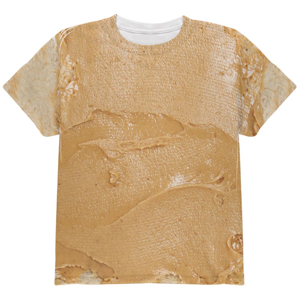 Halloween Costume Peanut Butter PB Sandwich Costume All Over Youth T Shirt Youth T-Shirts Old Glory LG Multi