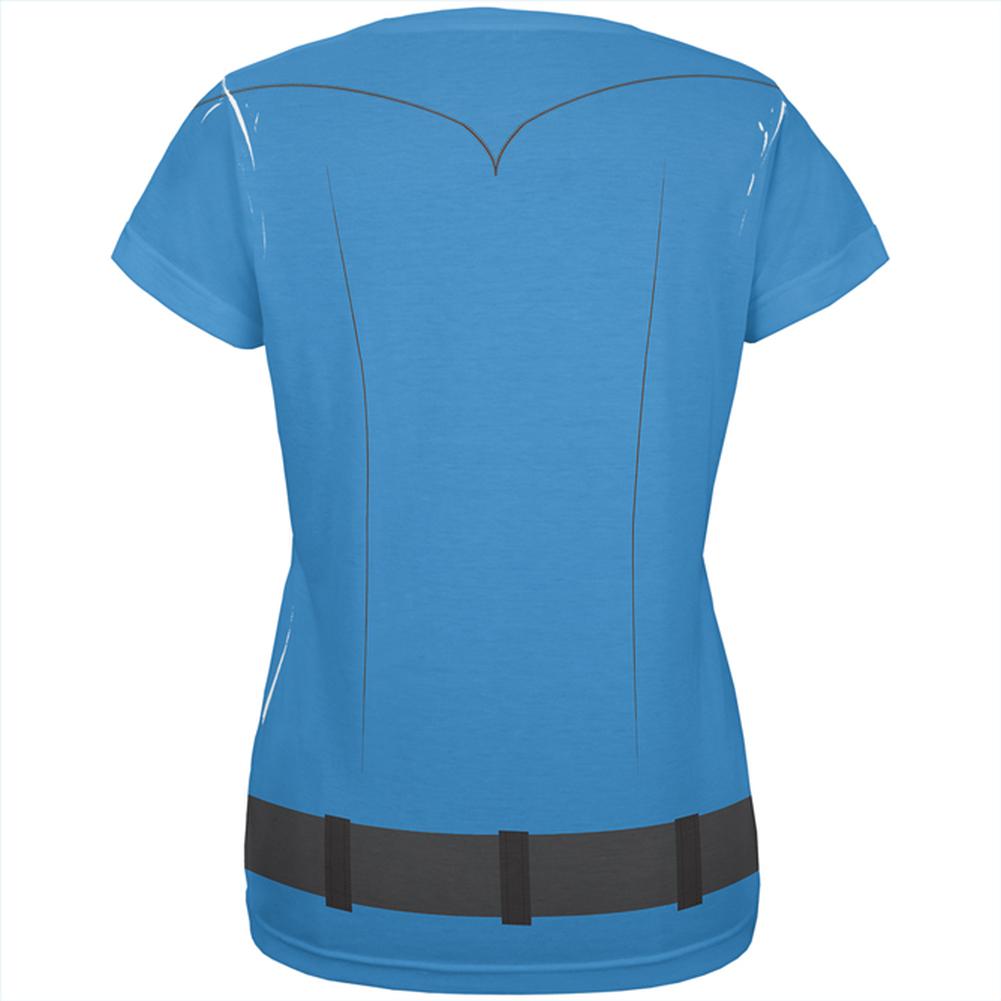 Halloween Costume Patrol Blue Police Officer Costume All Over Womens T Shirt Women's T-Shirts Old Glory