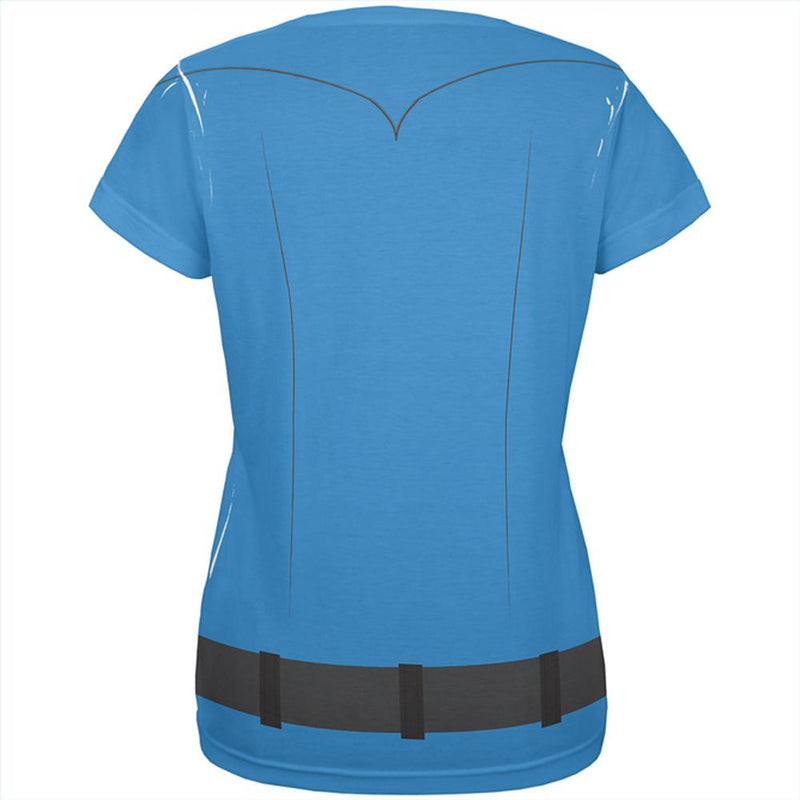 Halloween Costume Patrol Blue Police Officer Costume All Over Womens T Shirt Women's T-Shirts Old Glory