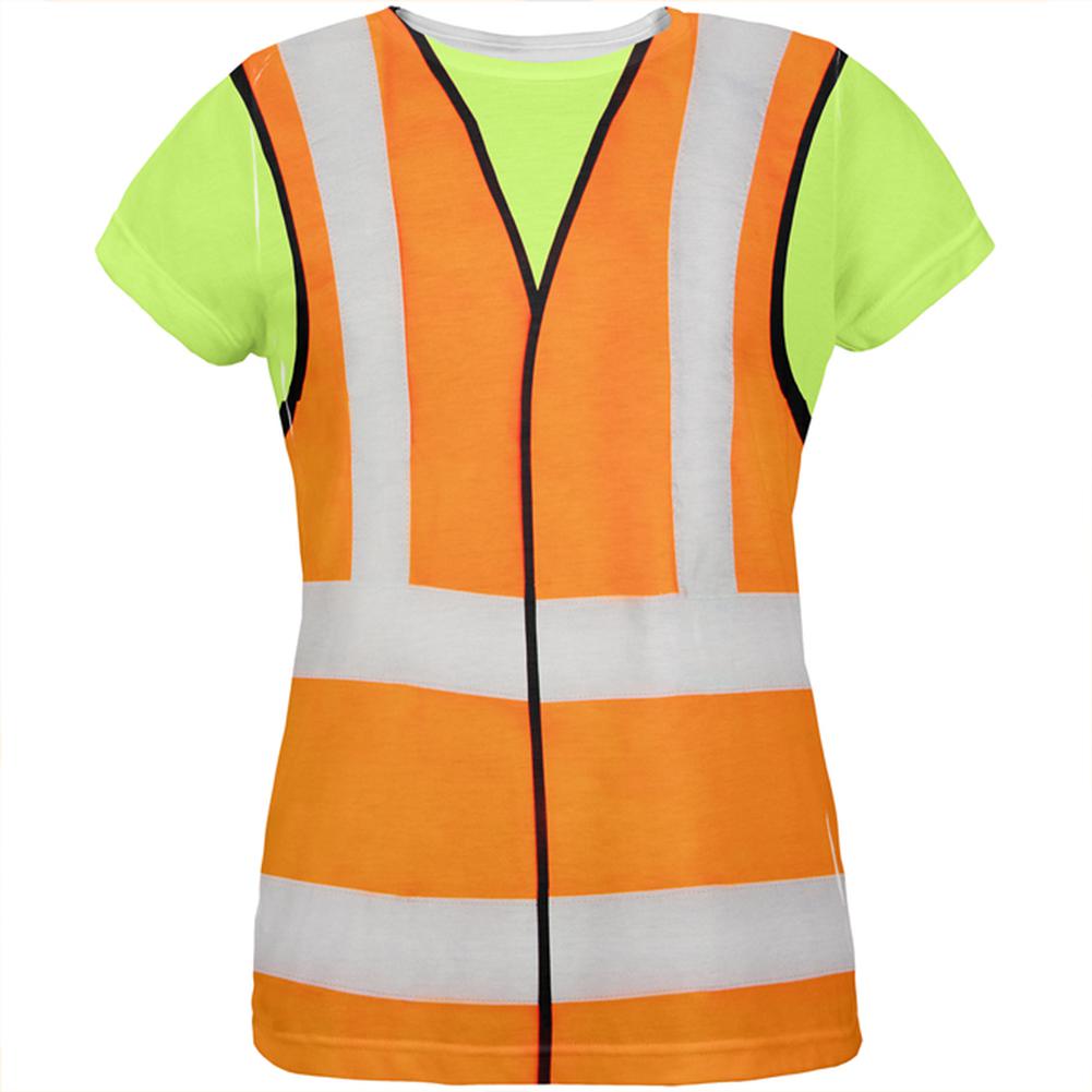 Halloween Costume Road Worker Construction Vest Costume All Over Womens T Shirt Women's T-Shirts Old Glory LG Multi
