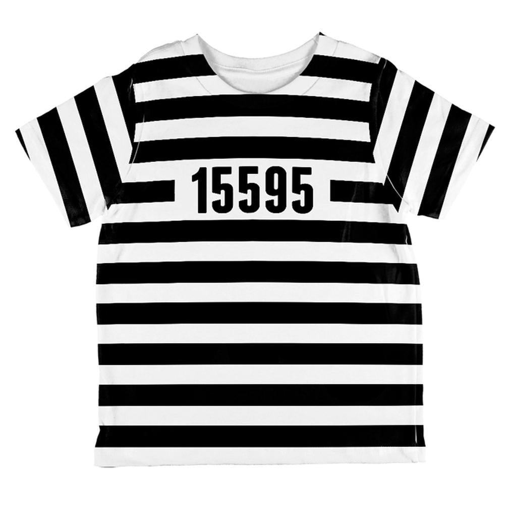 Halloween Prisoner Old Time Striped Costume All Over Toddler T Shirt Toddler T-Shirts Old Glory 2T Multi