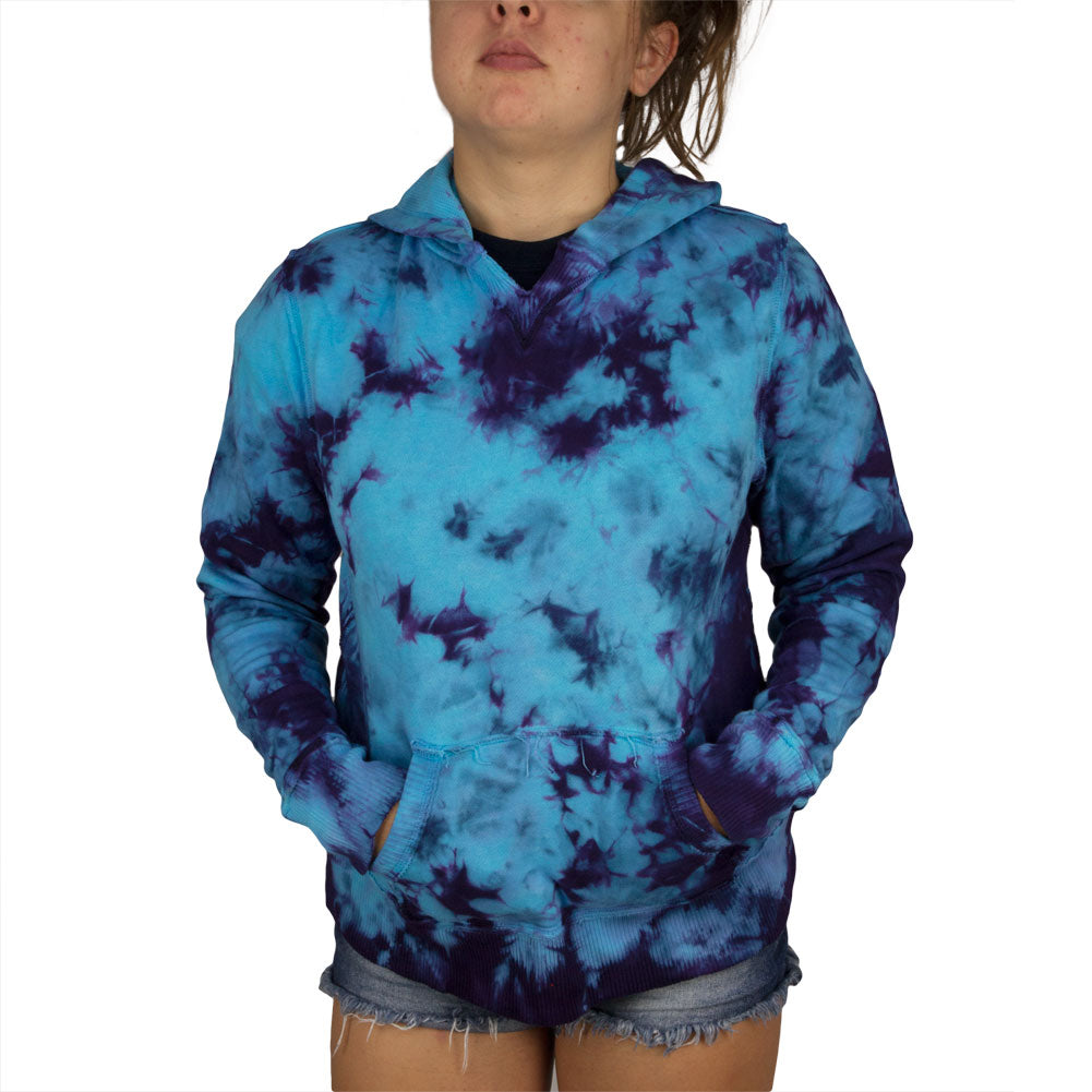 Tie Dye Womens V-Neck Hoodie Women's Hoodies Tie-Dye