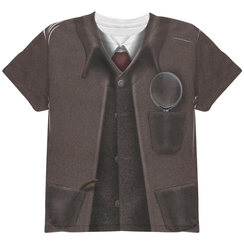 Halloween Sherlock Holmes Costume All Over Youth T Shirt Youth T-Shirts Old Glory LG Multi