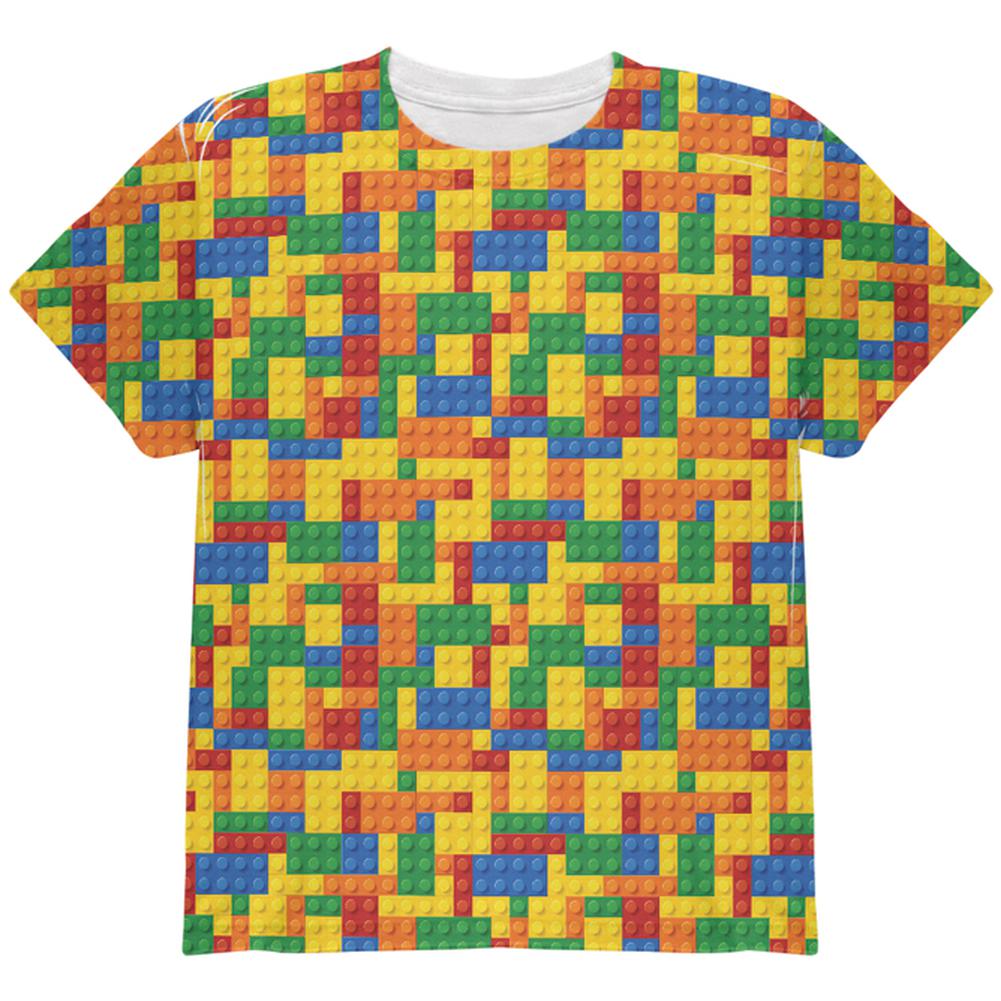Halloween Building Blocks Costume All Over Youth T Shirt Youth T-Shirts Old Glory LG Multi