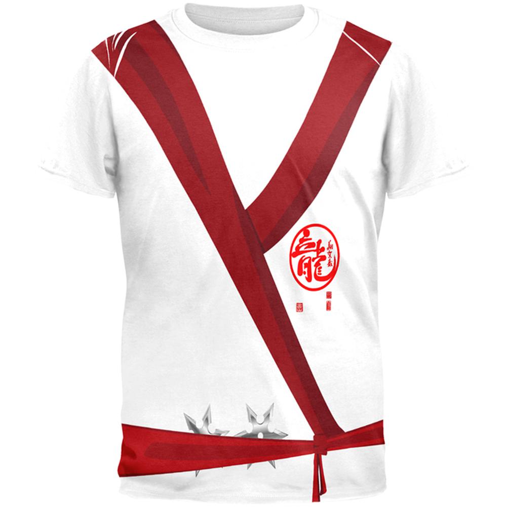 Halloween Costume White Shadow Ninja Costume All Over Mens T Shirt Men's T-Shirts Old Glory 2XL Multi