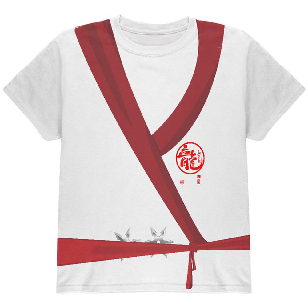 Halloween Costume White Shadow Ninja Costume All Over Youth T Shirt Youth T-Shirts Old Glory LG Multi