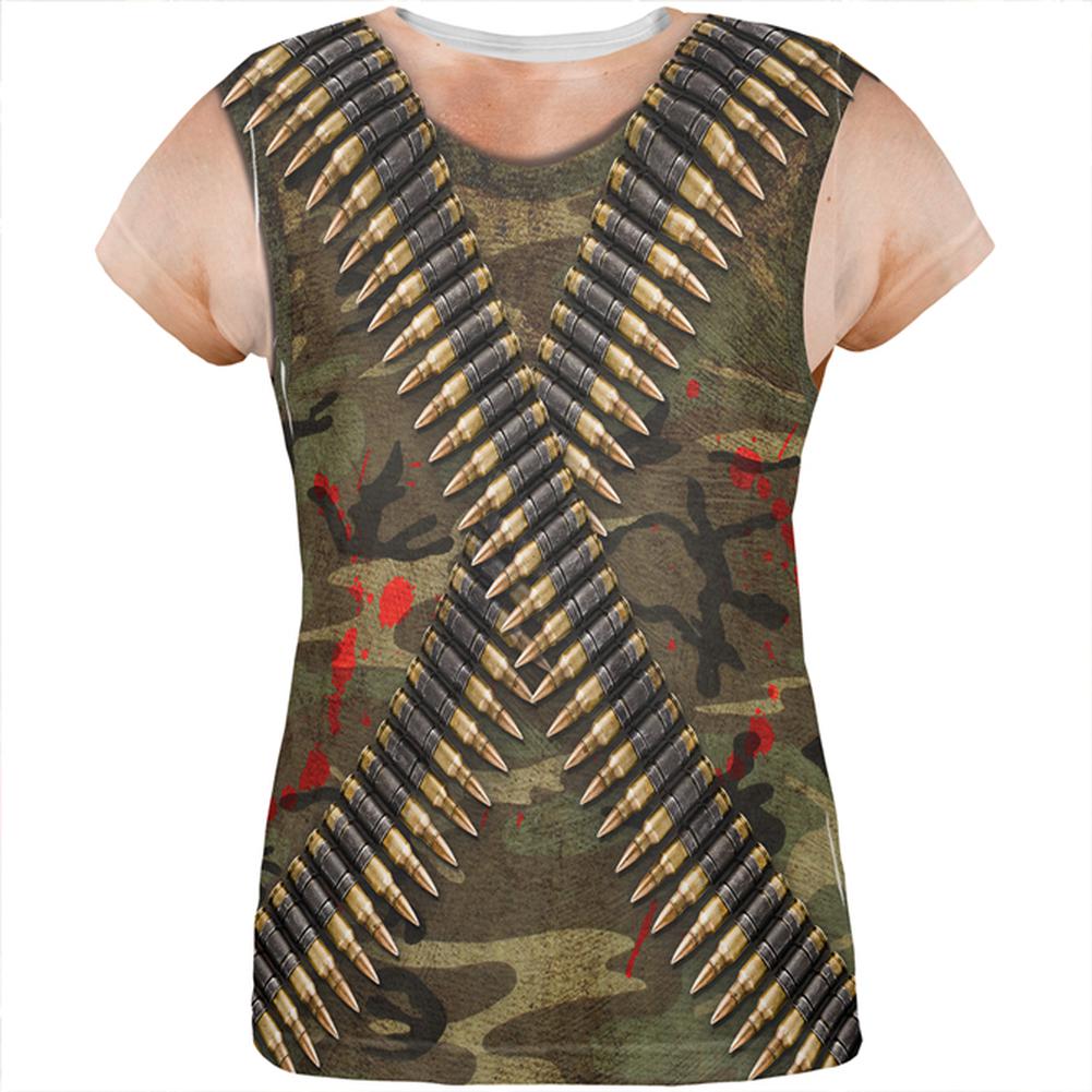 Halloween Costume Commando Ranger Costume All Over Womens T Shirt Women's T-Shirts Old Glory LG Multi