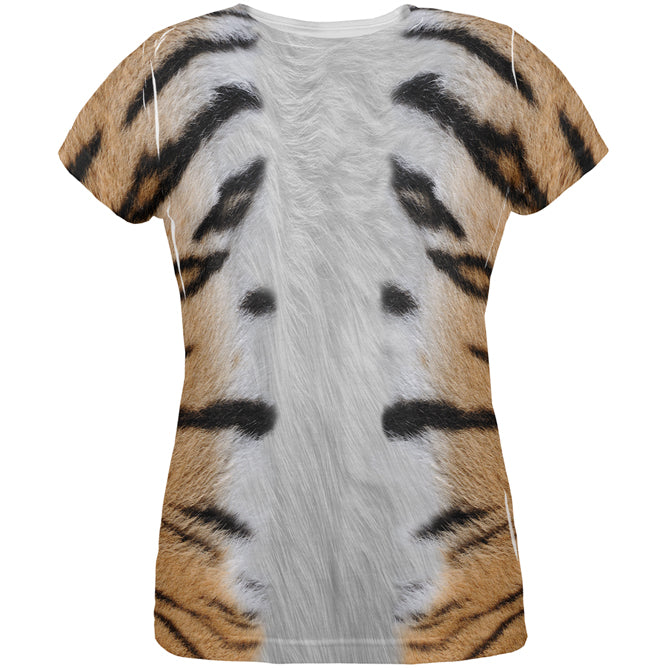 Halloween Tiger Costume All Over Womens T Shirt Women's T-Shirts Old Glory 2XL Multi