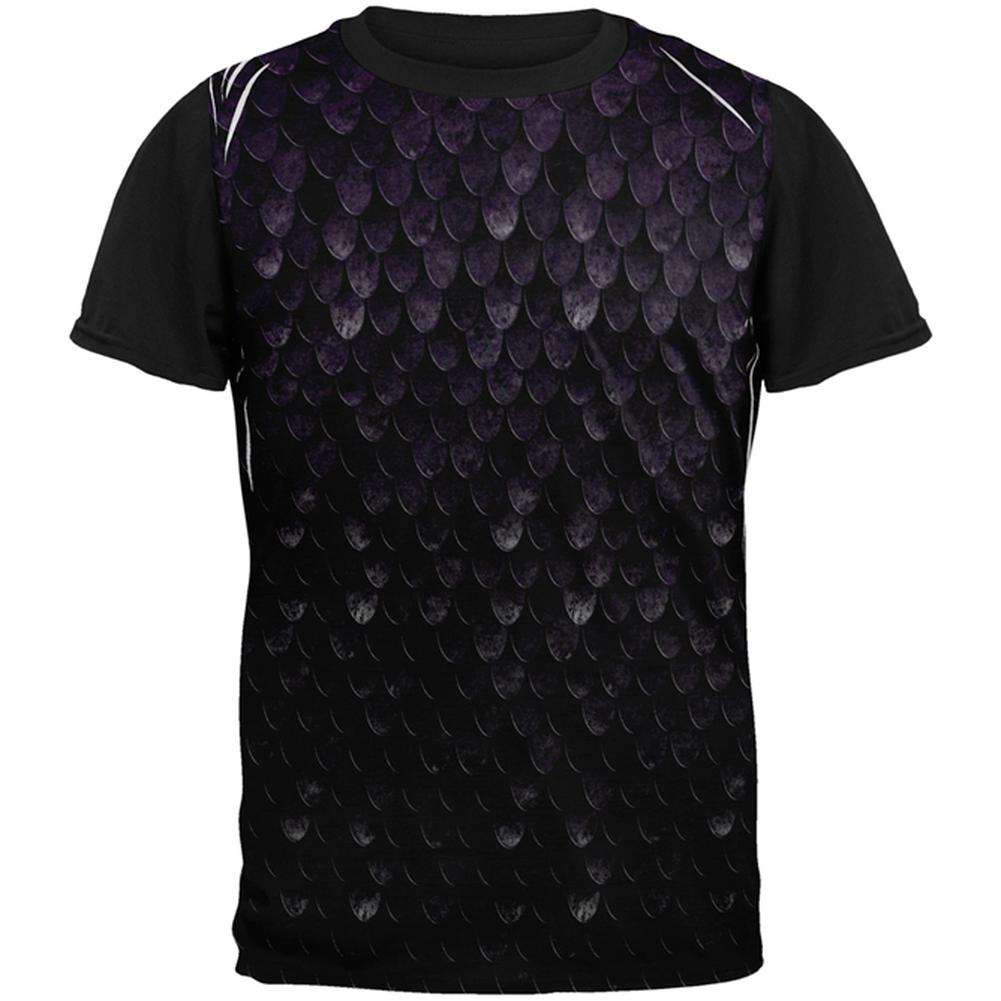 Halloween Dark Elf Shadow Scale Armor All Over Mens Black Back T Shirt Men's T-Shirts Old Glory LG Multi