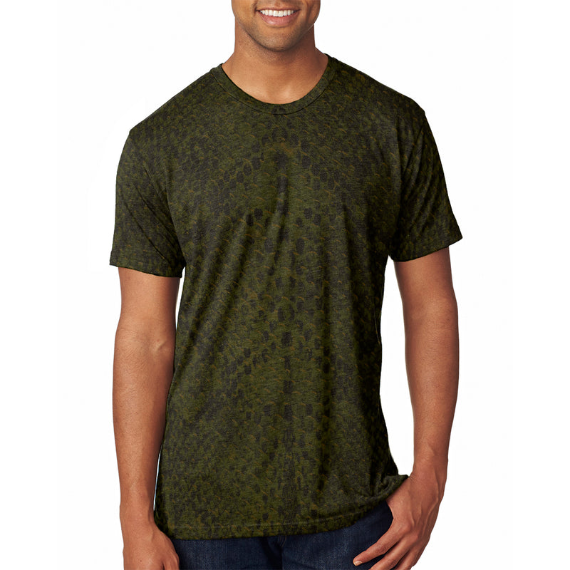 Halloween Green Snake Snakeskin Costume All Over Mens T Shirt Men's T-Shirts Old Glory 2XL Brown
