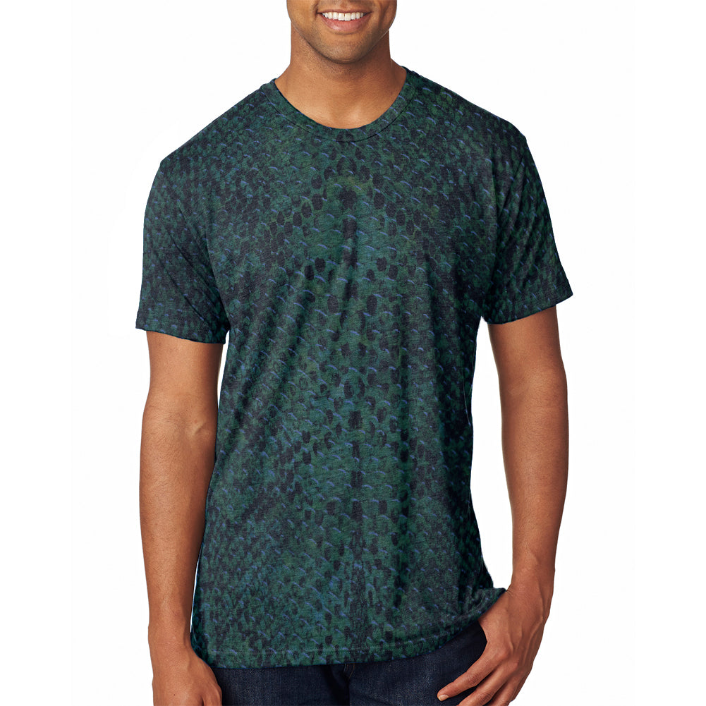 Halloween Green Snake Snakeskin Costume All Over Mens T Shirt Men's T-Shirts Old Glory 2XL Blue