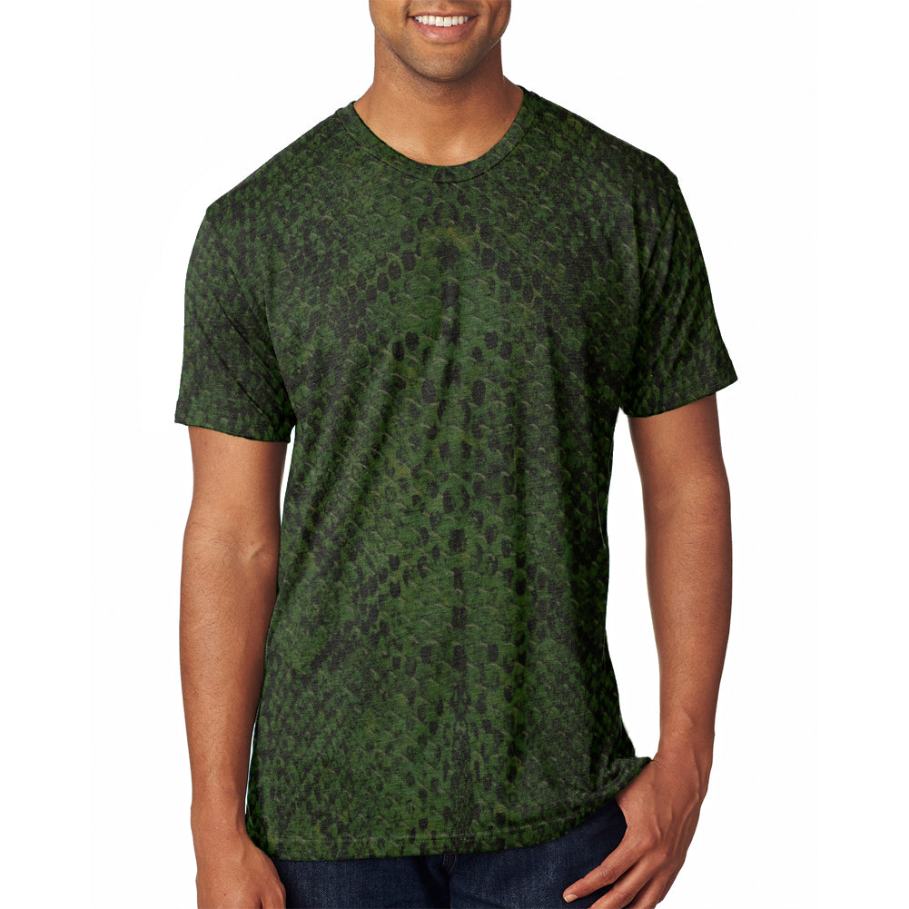 Halloween Green Snake Snakeskin Costume All Over Mens T Shirt Men's T-Shirts Old Glory 2XL Green