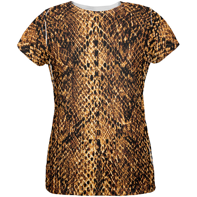 Halloween Desert Brown Snake Snakeskin Costume All Over Womens T Shirt Women's T-Shirts Old Glory LG Multi