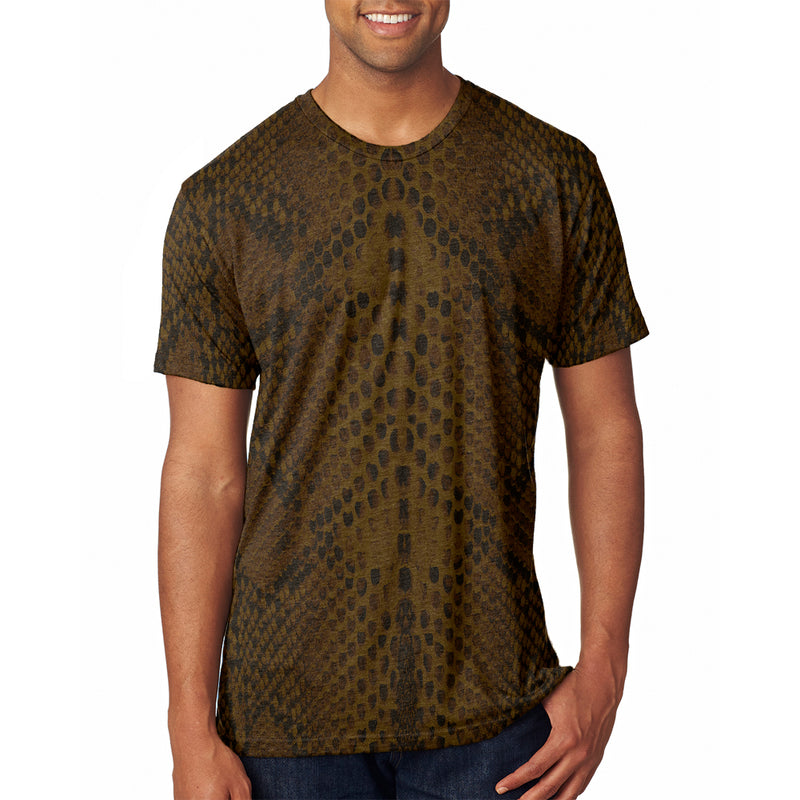 Halloween Costume Rattlesnake Snake Snakeskin Costume All Over Mens T Shirt Men's T-Shirts Old Glory 2XL Brown