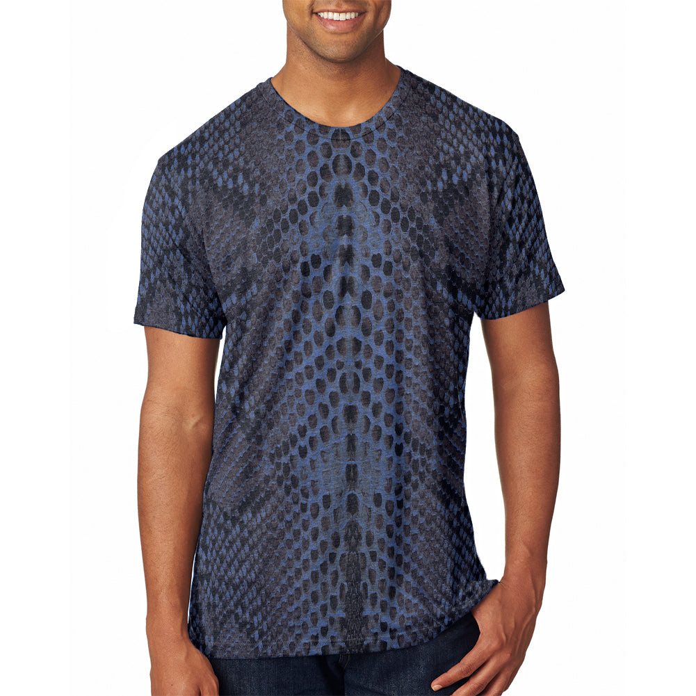 Halloween Costume Rattlesnake Snake Snakeskin Costume All Over Mens T Shirt Men's T-Shirts Old Glory 2XL Blue
