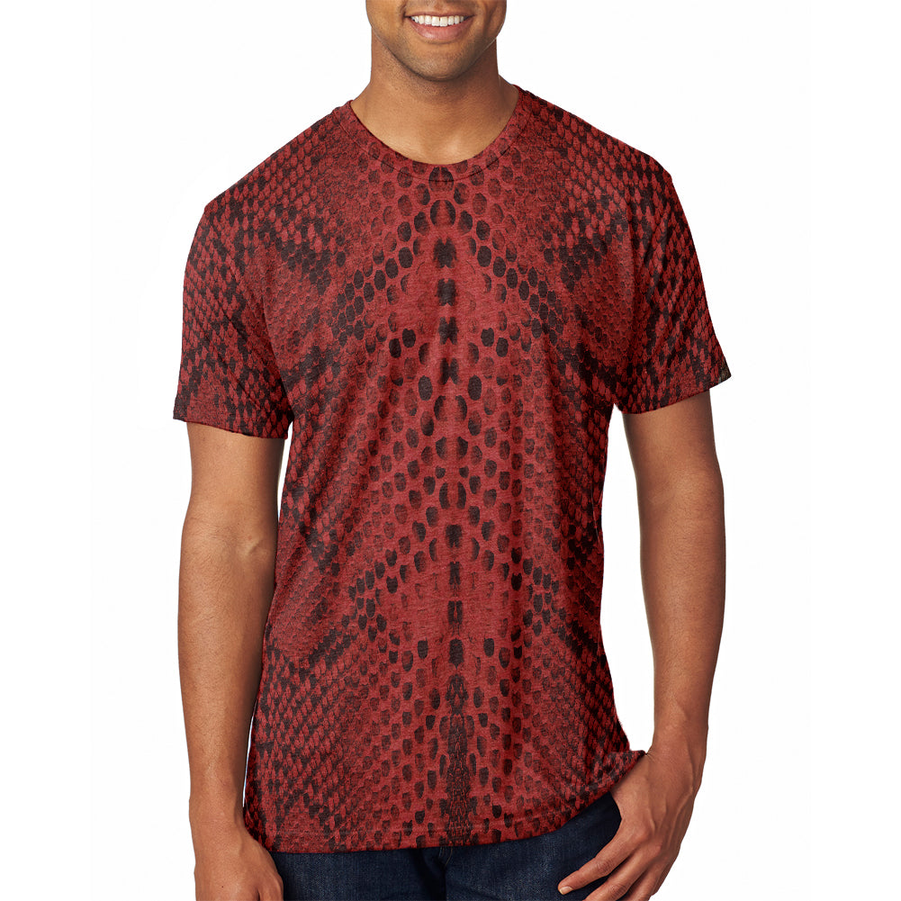 Halloween Costume Rattlesnake Snake Snakeskin Costume All Over Mens T Shirt Men's T-Shirts Old Glory 2XL Red