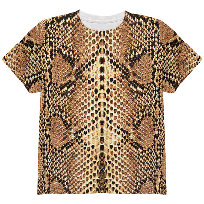 Halloween Rattlesnake Snake Snakeskin Costume All Over Youth T Shirt Youth T-Shirts Old Glory YLG Multi