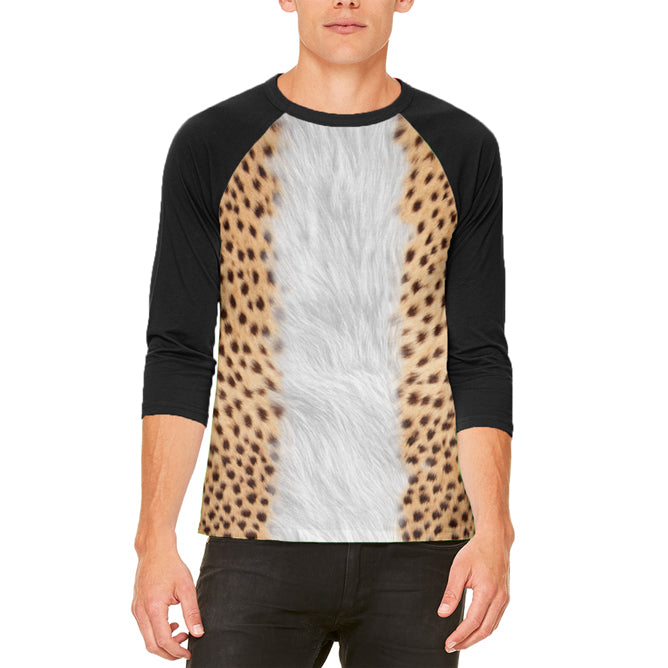 Halloween Costume Cheetah Costume Mens Raglan T Shirt Men's T-Shirts Old Glory LG White
