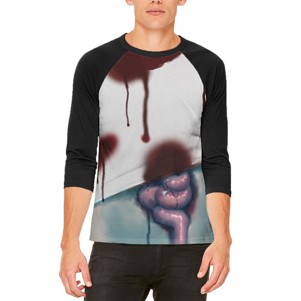 Halloween Costume Slob Zombie Funny Costume Mens Raglan T Shirt Men's T-Shirts Old Glory 2XL White