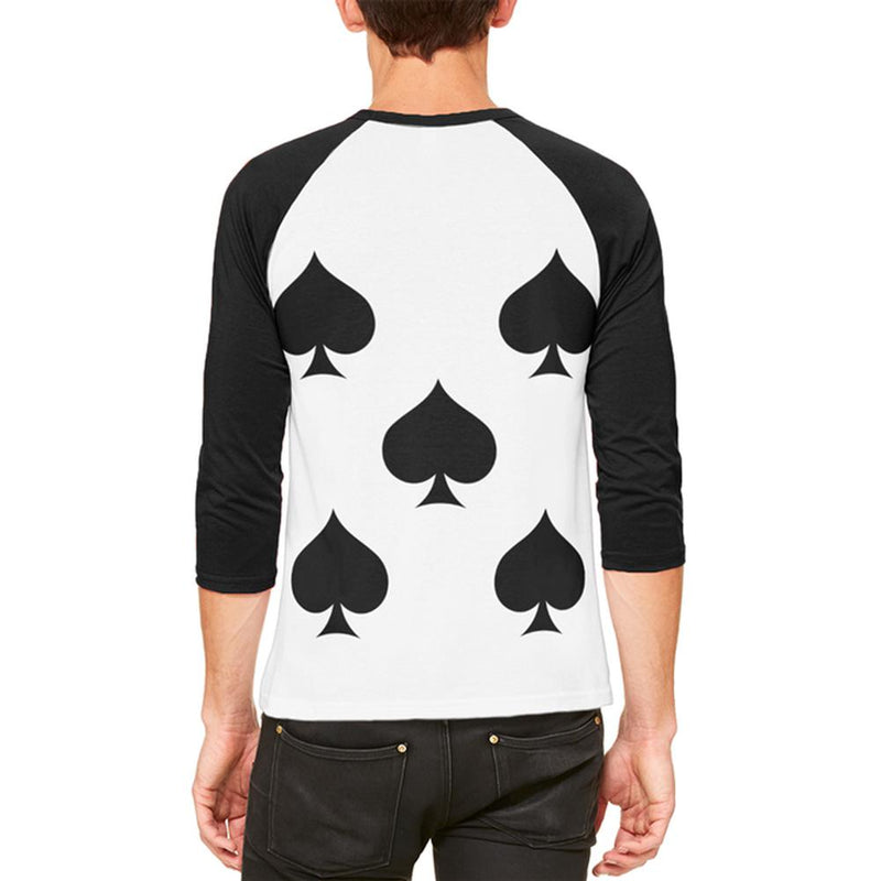 Halloween Five of Spades Card Soldier Costume Mens Raglan T Shirt Men's T-Shirts Old Glory