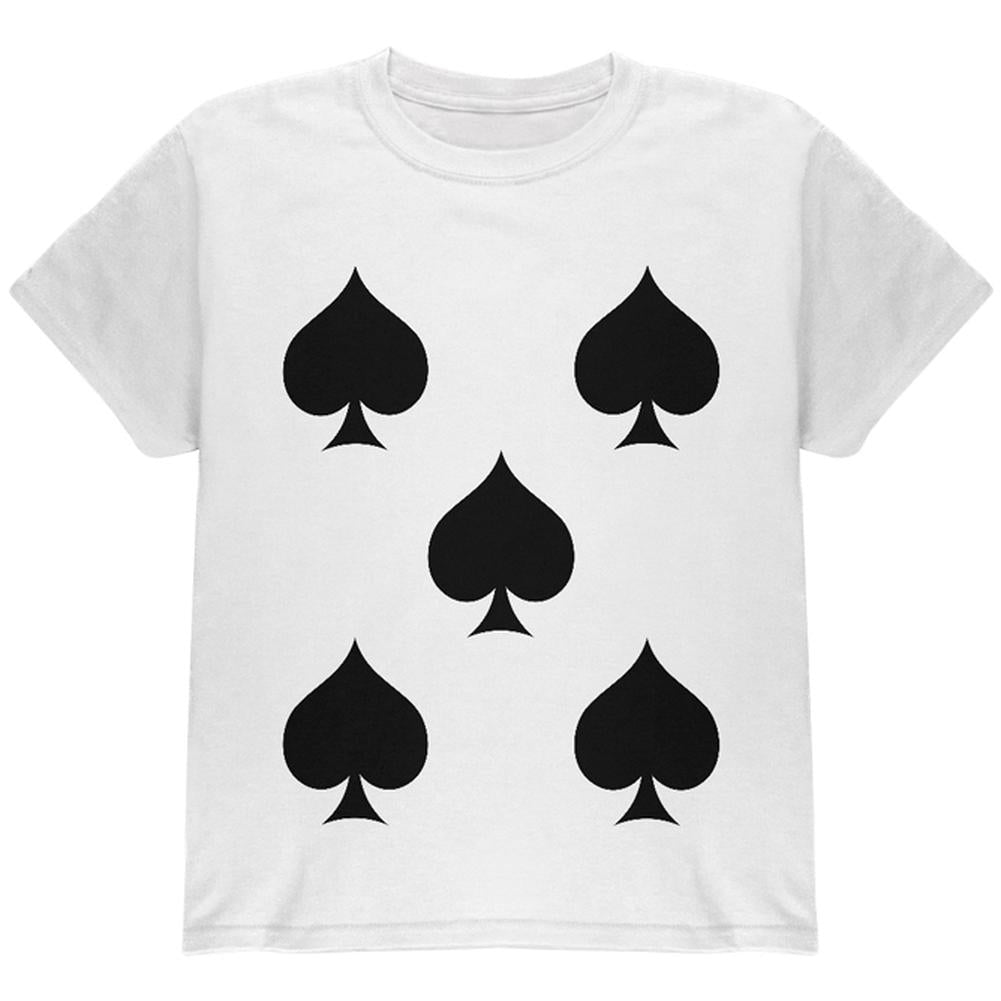 Halloween Five of Spades Card Soldier Costume All Over Youth T Shirt Youth T-Shirts Old Glory LG Multi