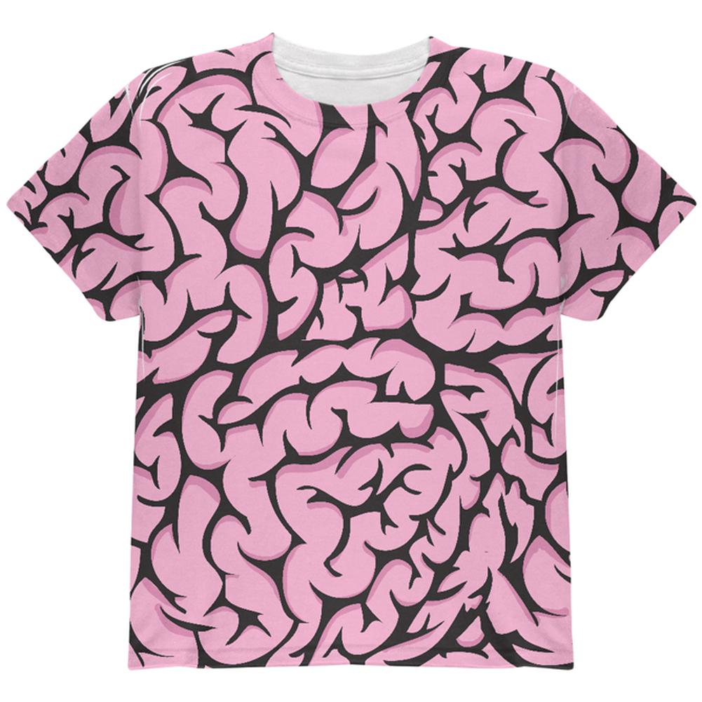 Halloween Pink Brains Costume All Over Youth T Shirt Youth T-Shirts Old Glory LG Multi