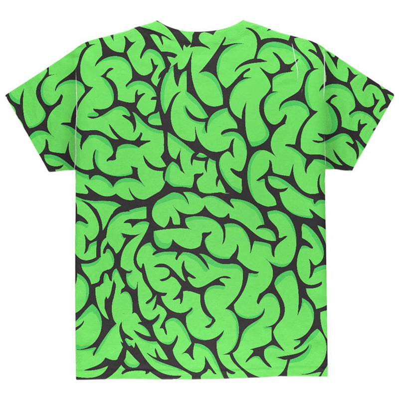 Halloween Green Zombie Brains Costume All Over Youth T Shirt Youth T-Shirts Old Glory