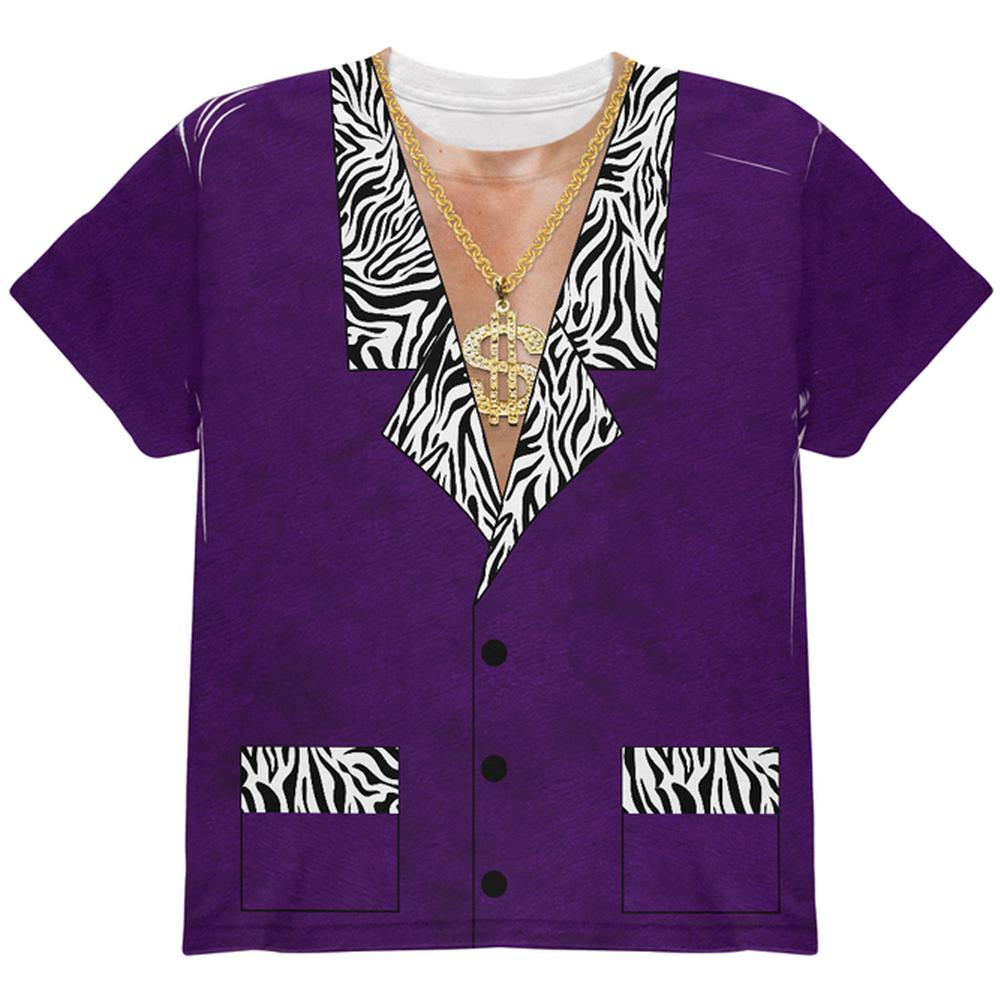 Halloween Costume 70's Pimp Costume All Over Youth T Shirt Youth T-Shirts Old Glory LG Multi
