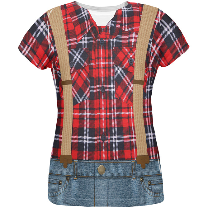 Halloween Lumberjack Costume All Over Womens T Shirt Women's T-Shirts Old Glory LG Multi