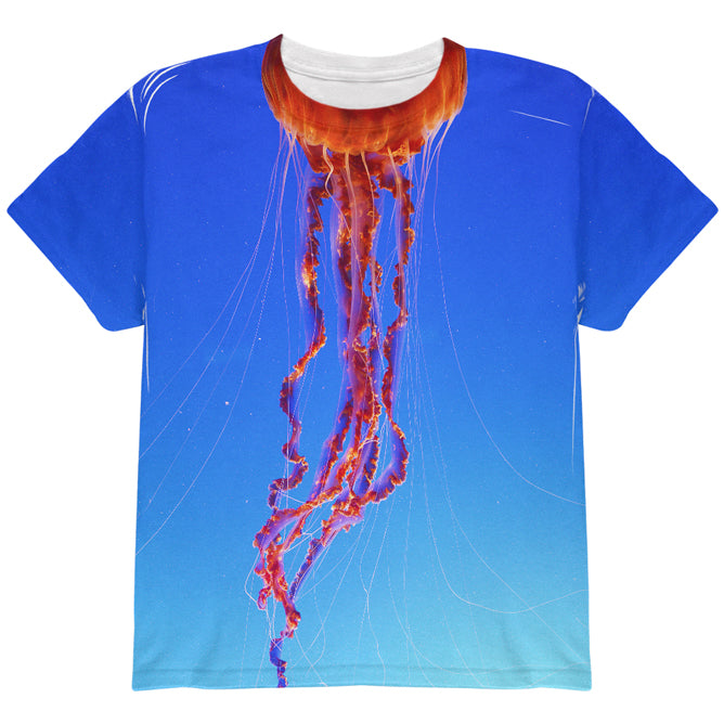 Halloween Costume Orange Nettle Jellyfish Costume All Over Youth T Shirt Youth T-Shirts Old Glory YLG Multi