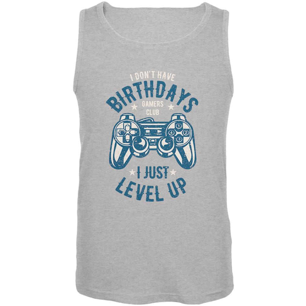 Gamer Birthday Level Up Blue Mens Tank Top Men's Tank Tops Old Glory 2XL Grey