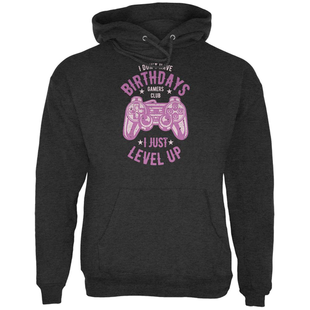 Gamer Birthday Level Up Pink Mens Hoodie Men's Hoodies Old Glory 2XL Grey