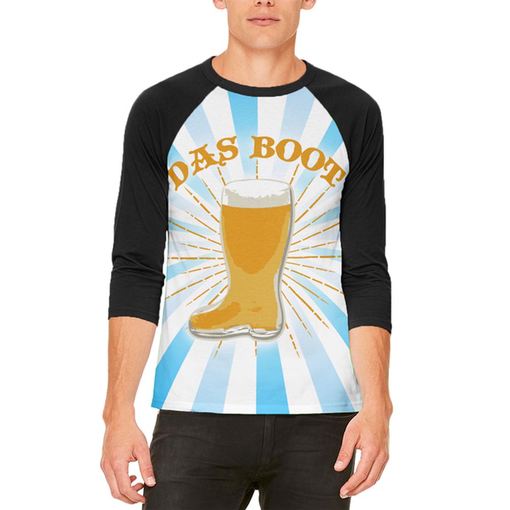 Oktoberfest Das Boot Beer Mug Mens Raglan T Shirt Men's T-Shirts Old Glory 2XL White-Black