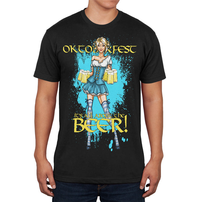 Oktoberfest All About The Beer Wench Mens Soft T Shirt Men's T-Shirts Old Glory 2XL Black